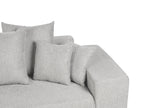 Corner Sofa Bed 3 Seater LUSPA Fabric Light Grey with Storage Left Hand
