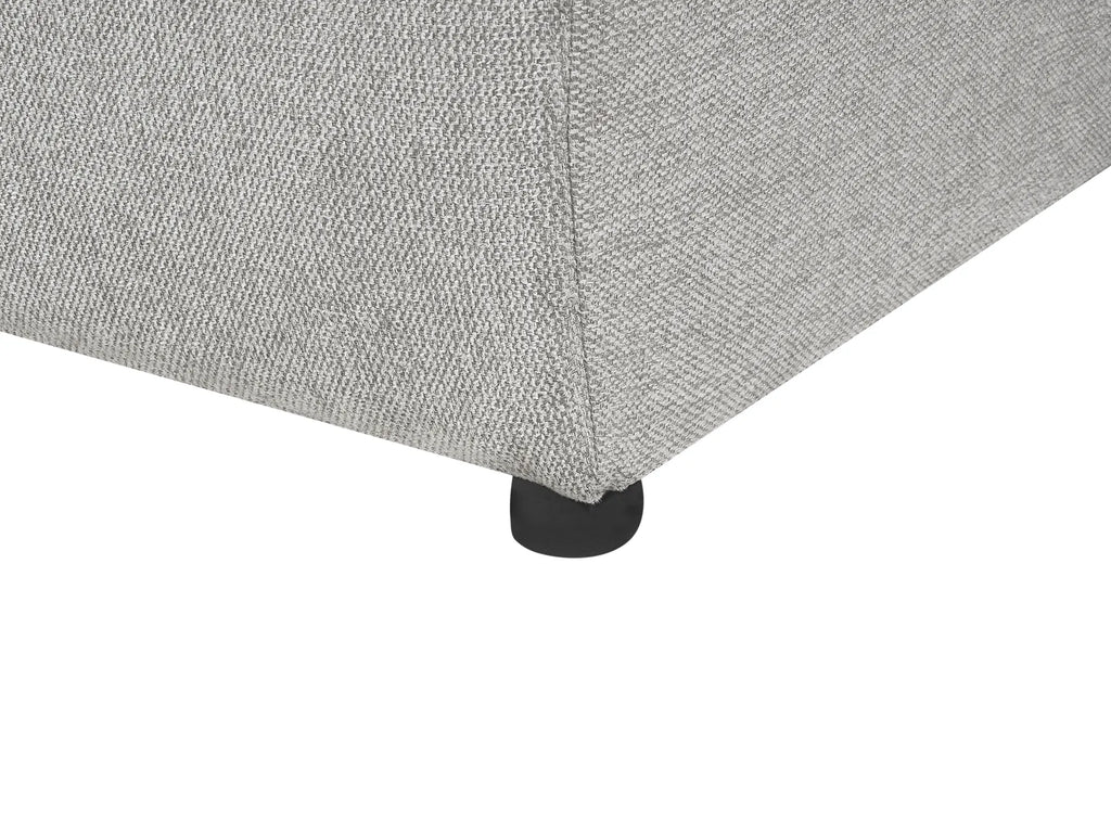 Corner Sofa Bed 3 Seater LUSPA Fabric Light Grey with Storage Left Hand