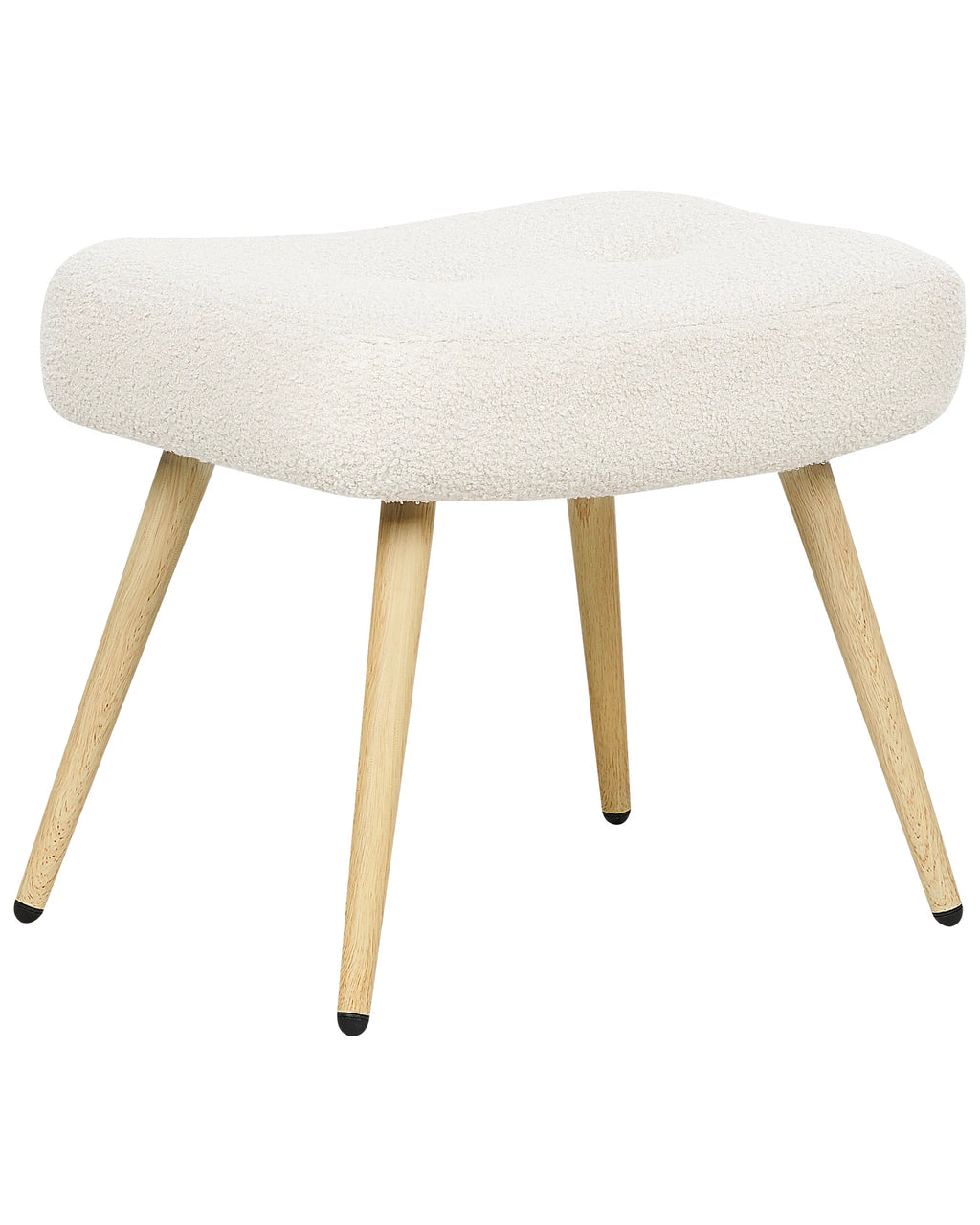 Wingback Chair VEJLE with Footstool Boucle Off-White