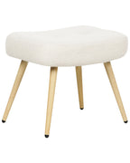 Wingback Chair VEJLE with Footstool Boucle Off-White