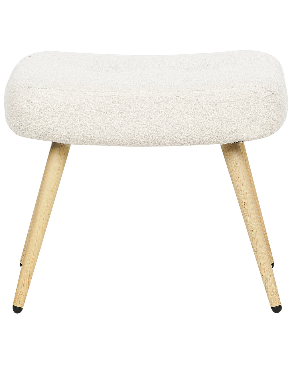 Wingback Chair VEJLE with Footstool Boucle Off-White