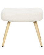 Wingback Chair VEJLE with Footstool Boucle Off-White