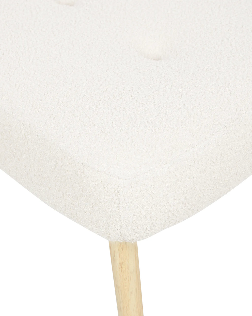 Wingback Chair VEJLE with Footstool Boucle Off-White