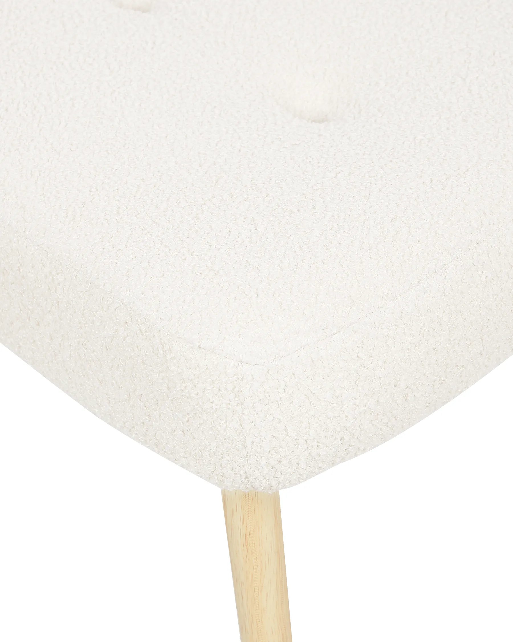 Wingback Chair VEJLE with Footstool Boucle Off-White