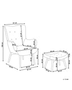 Wingback Chair VEJLE with Footstool Boucle Off-White