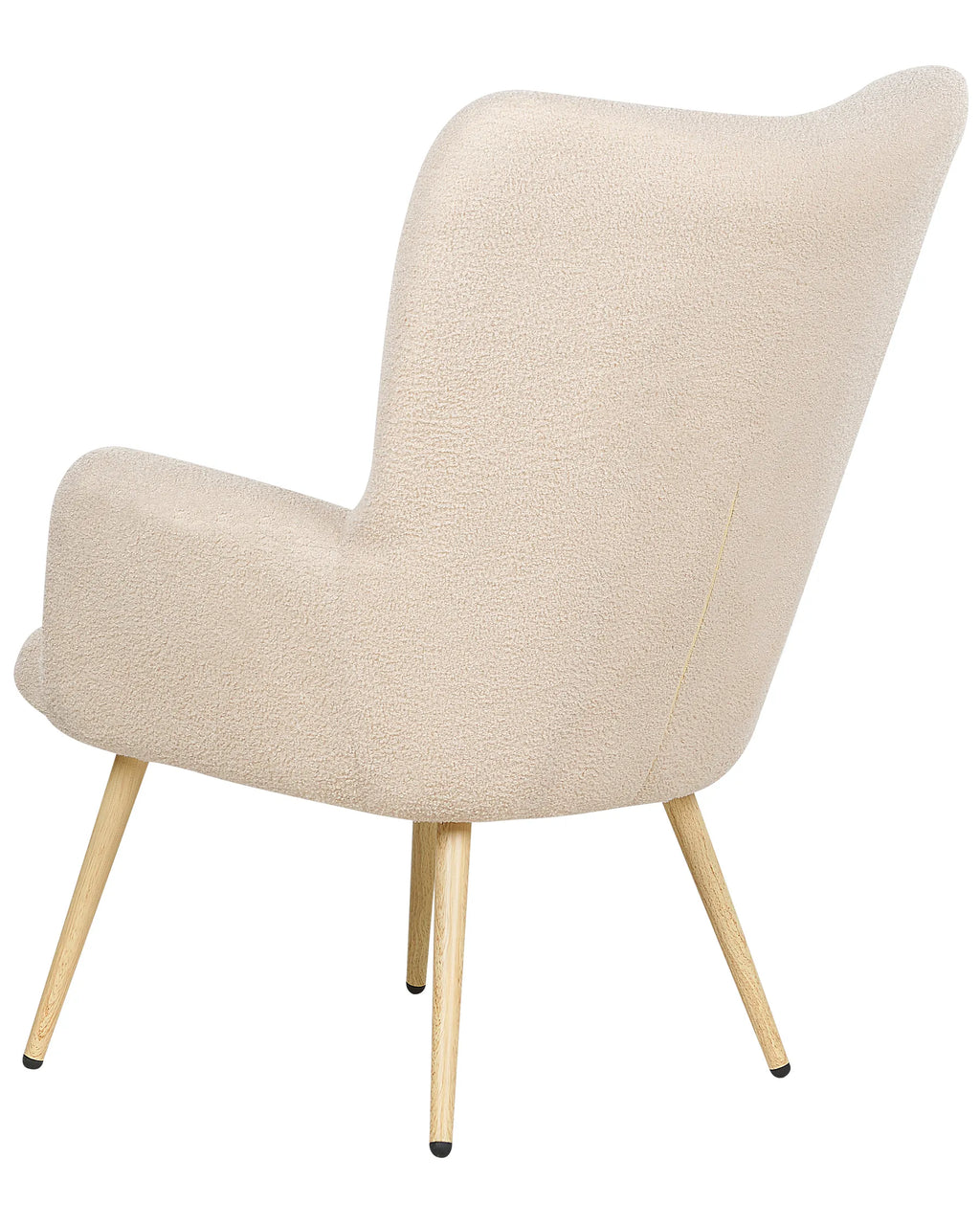 Wingback Chair VEJLE with Footstool Boucle Beige