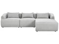 Corner Sofa 3 Seater SVANSELE Fabric Grey Left Hand