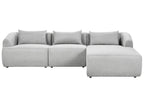 Corner Sofa 3 Seater SVANSELE Fabric Grey Left Hand