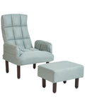 Recliner Chair OLAND with Footstool Faux Linen Mint Green
