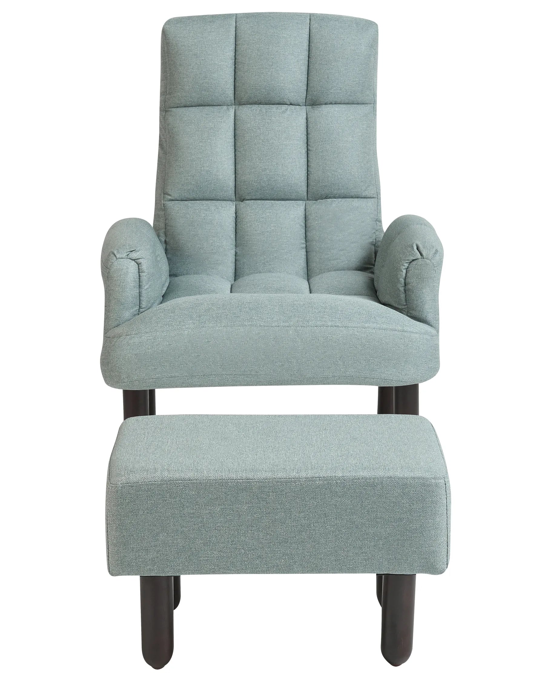 Recliner Chair OLAND with Footstool Faux Linen Mint Green