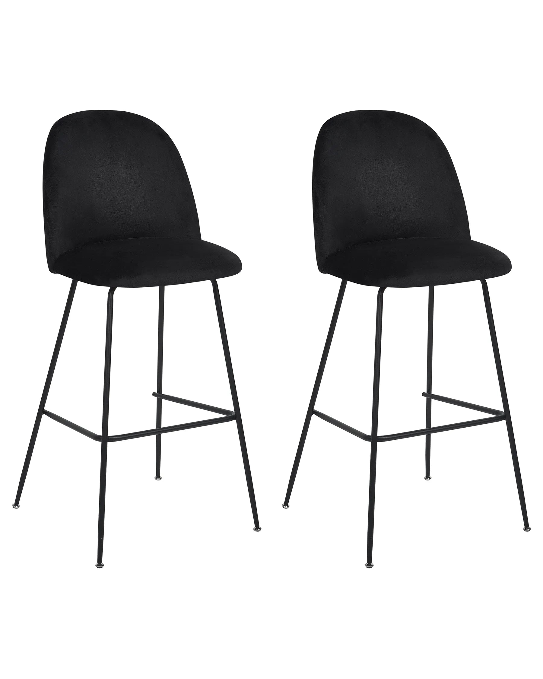 Set of 2 Bar Chairs ARCOLA Velvet Black