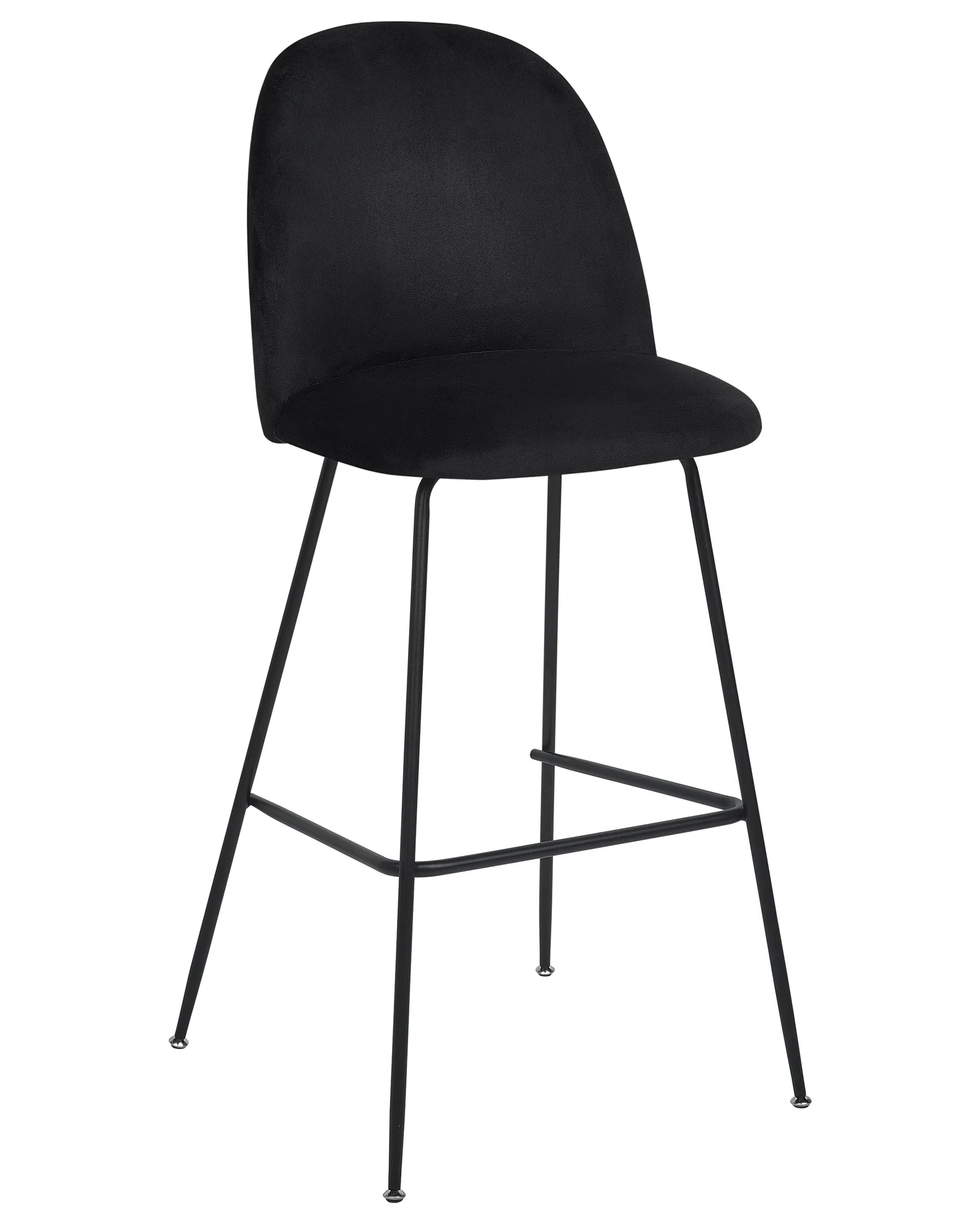 Set of 2 Bar Chairs ARCOLA Velvet Black