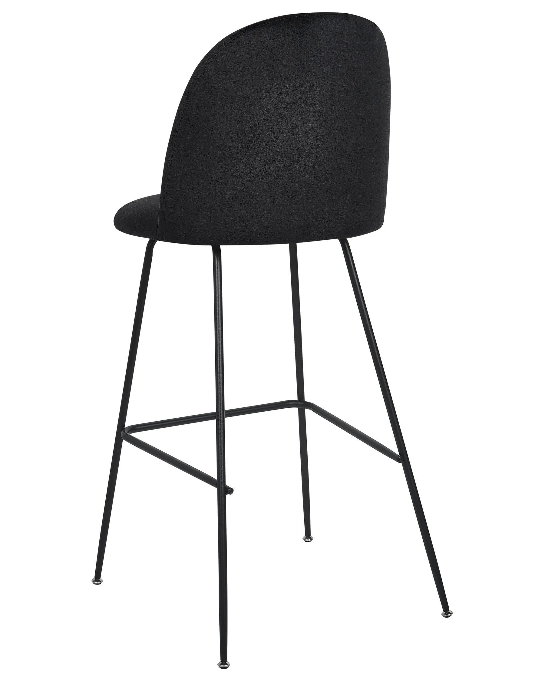 Set of 2 Bar Chairs ARCOLA Velvet Black