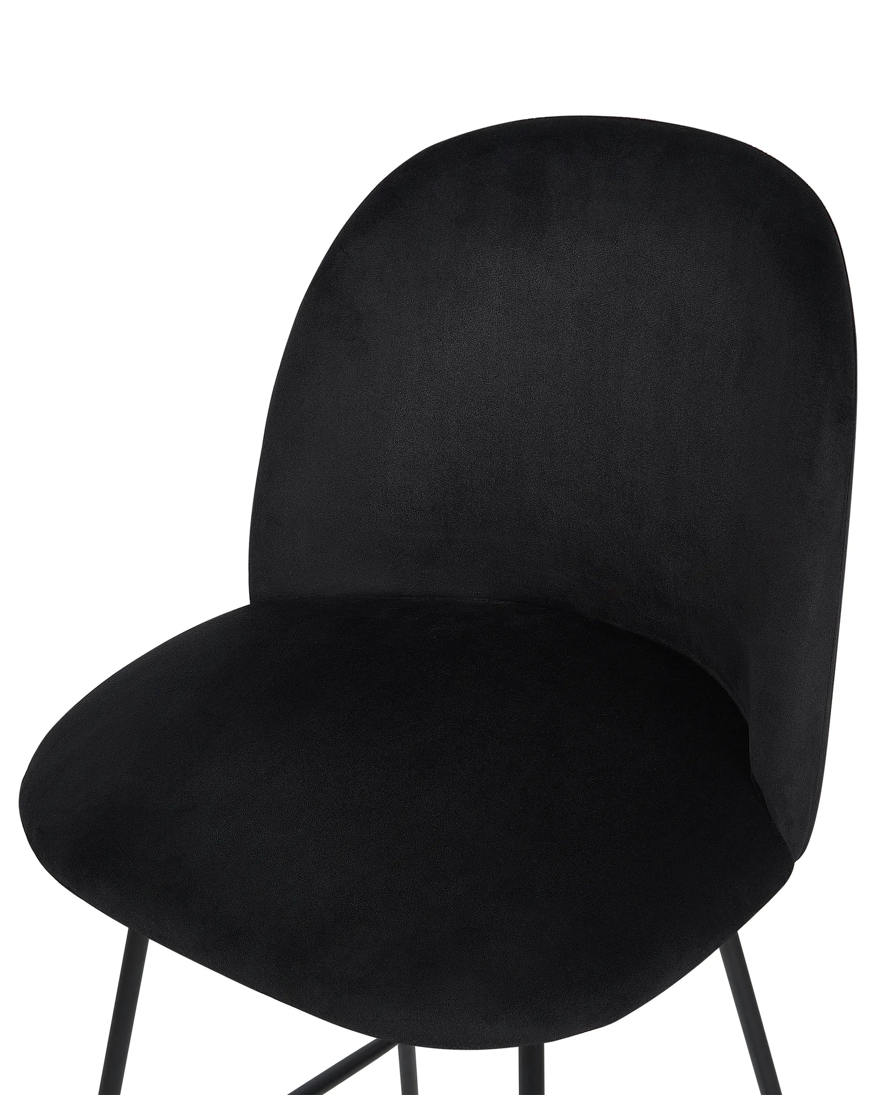 Set of 2 Bar Chairs ARCOLA Velvet Black