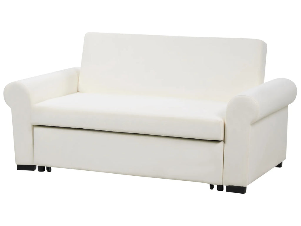 Sofa Bed 2 Seater SILDA Fabric Off-White