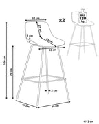 Set of 2 Bar Chairs EMMET Light Green