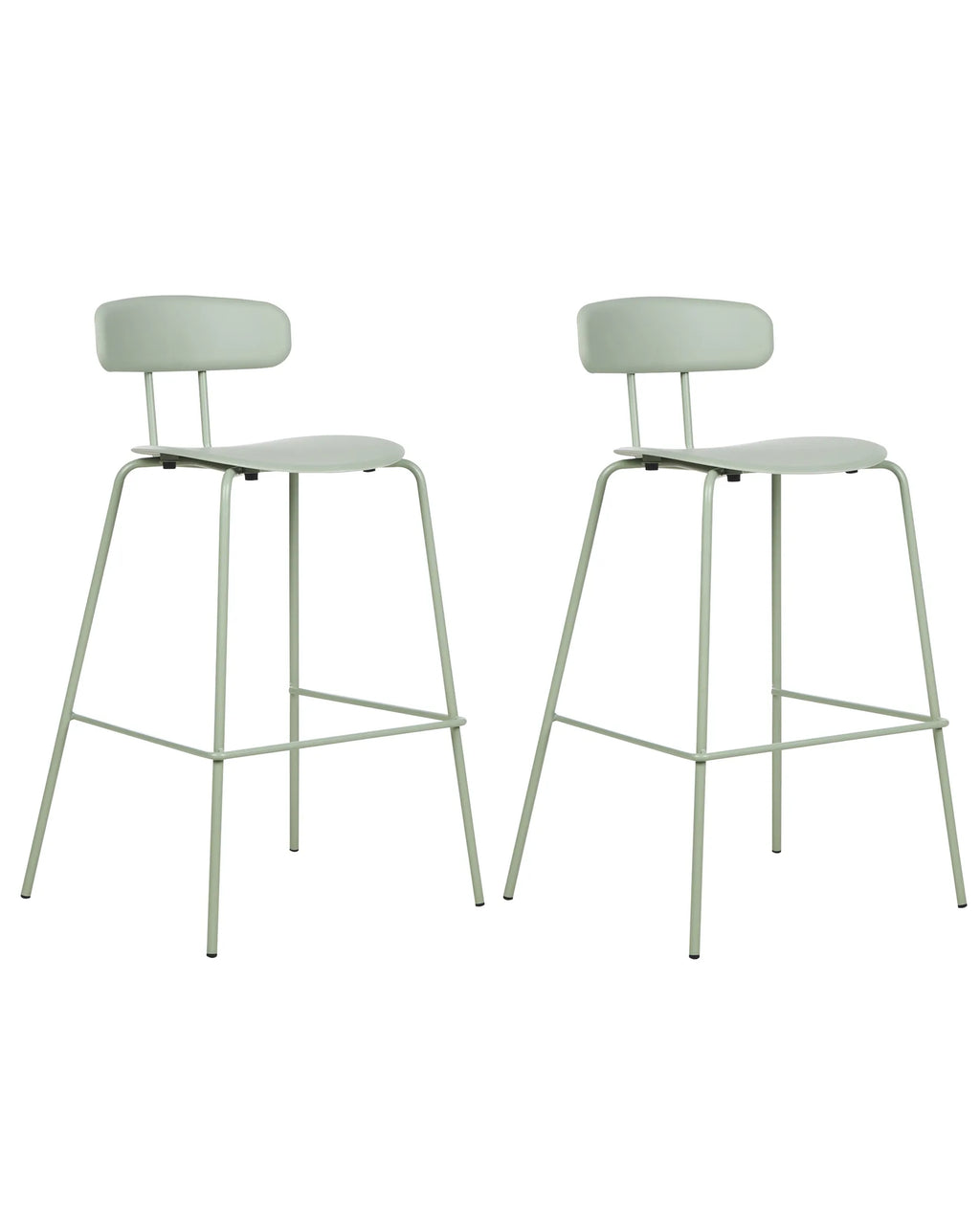 Set of 2 Bar Chairs SIBLEY Light Green