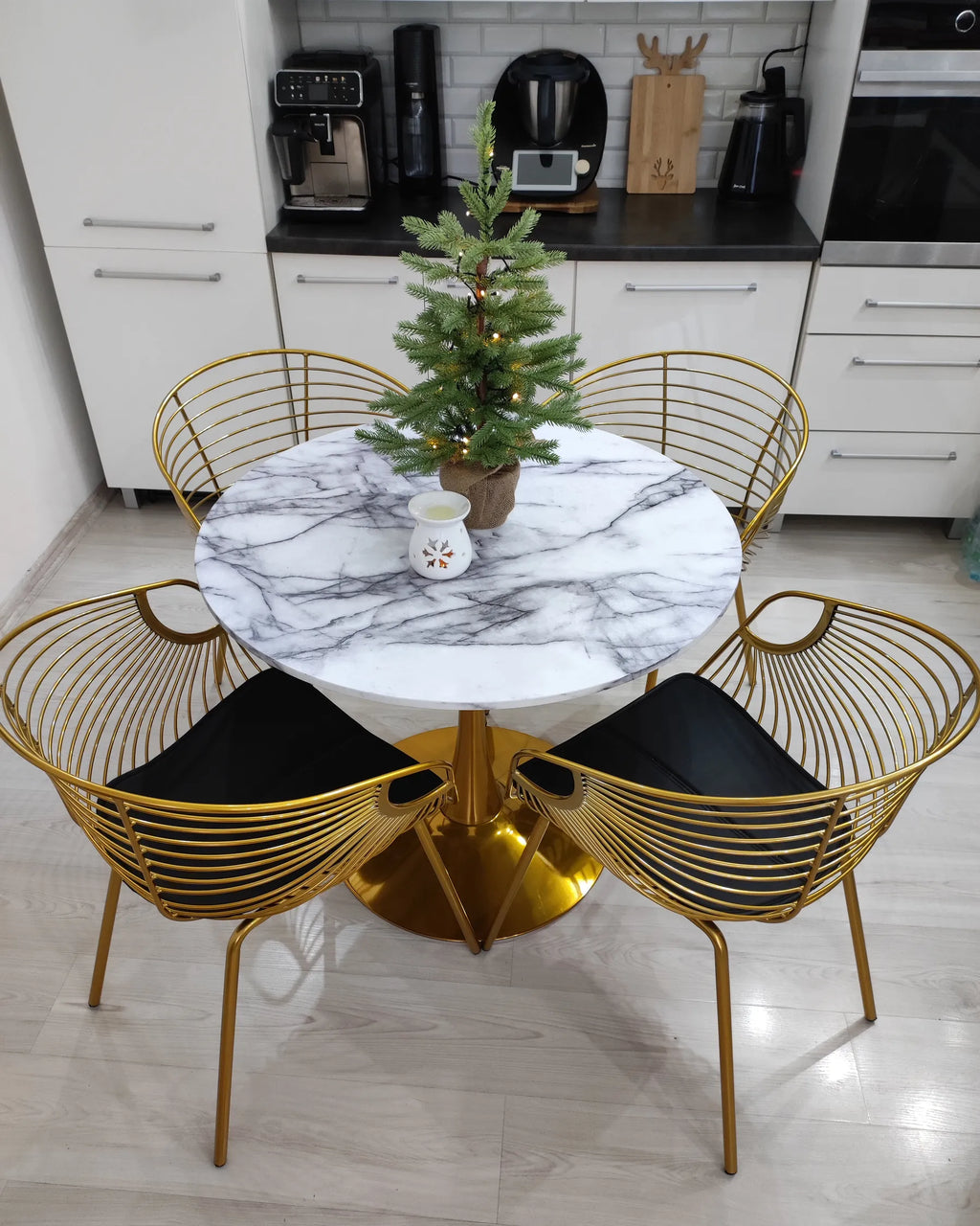 Dining Table BOCA Marble/ Gold 90 cm 90 cm
