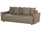 Sofa Bed 3 Seater KRAMA Fabric Brown with Storage