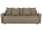 Sofa Bed 3 Seater KRAMA Fabric Brown with Storage