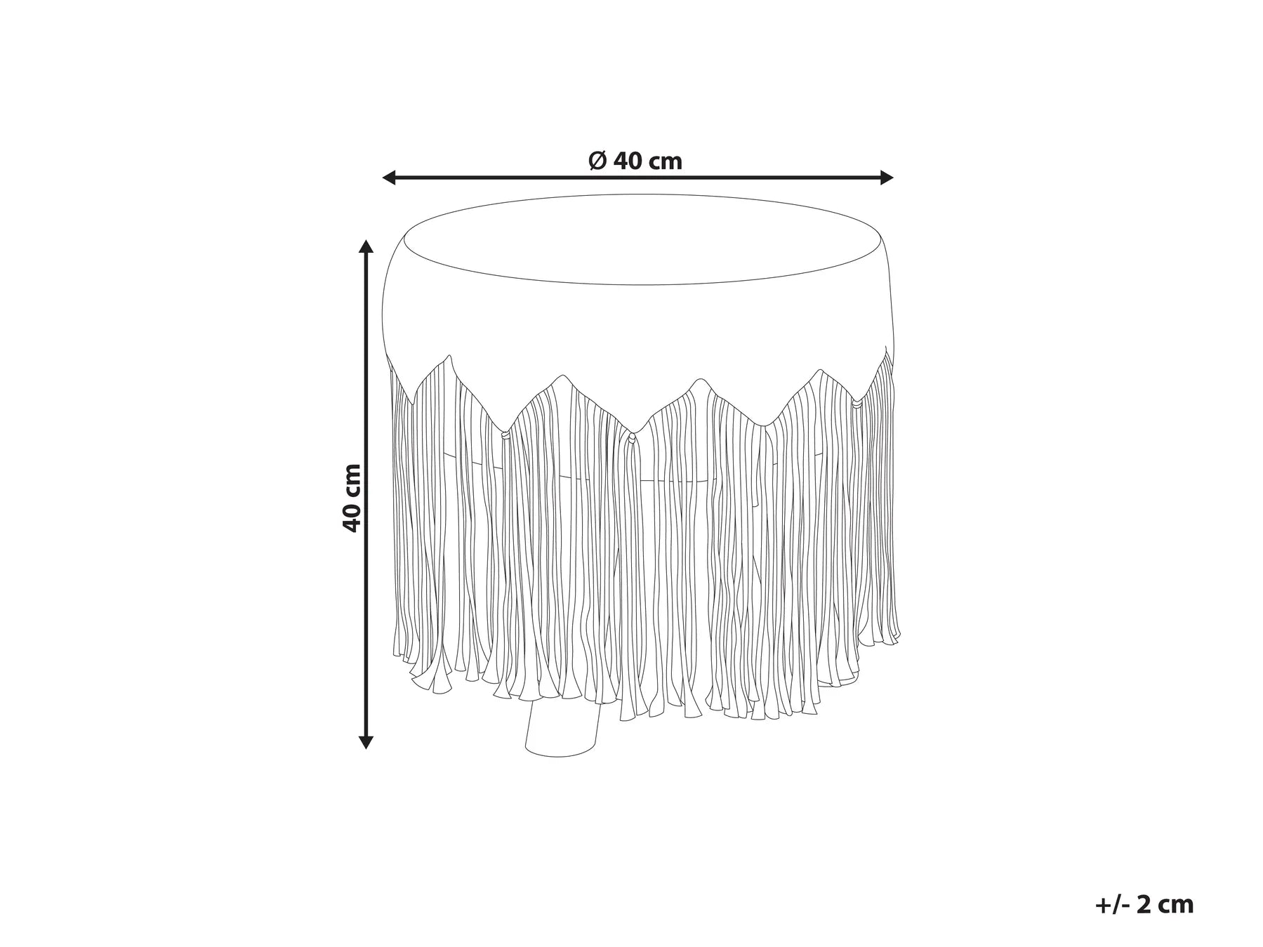 Footstool Macramé NAWABAD Cotton Beige