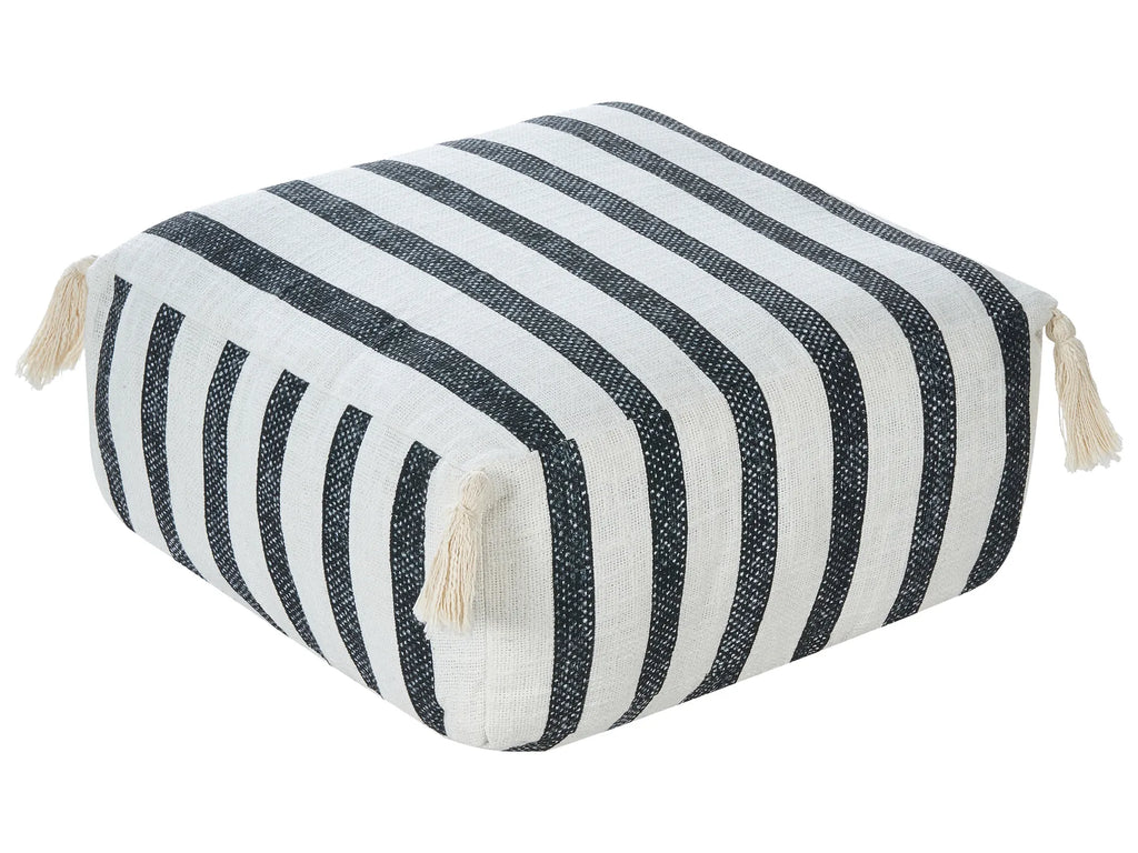 Floor Cushion ASHTI Cotton Black/ White