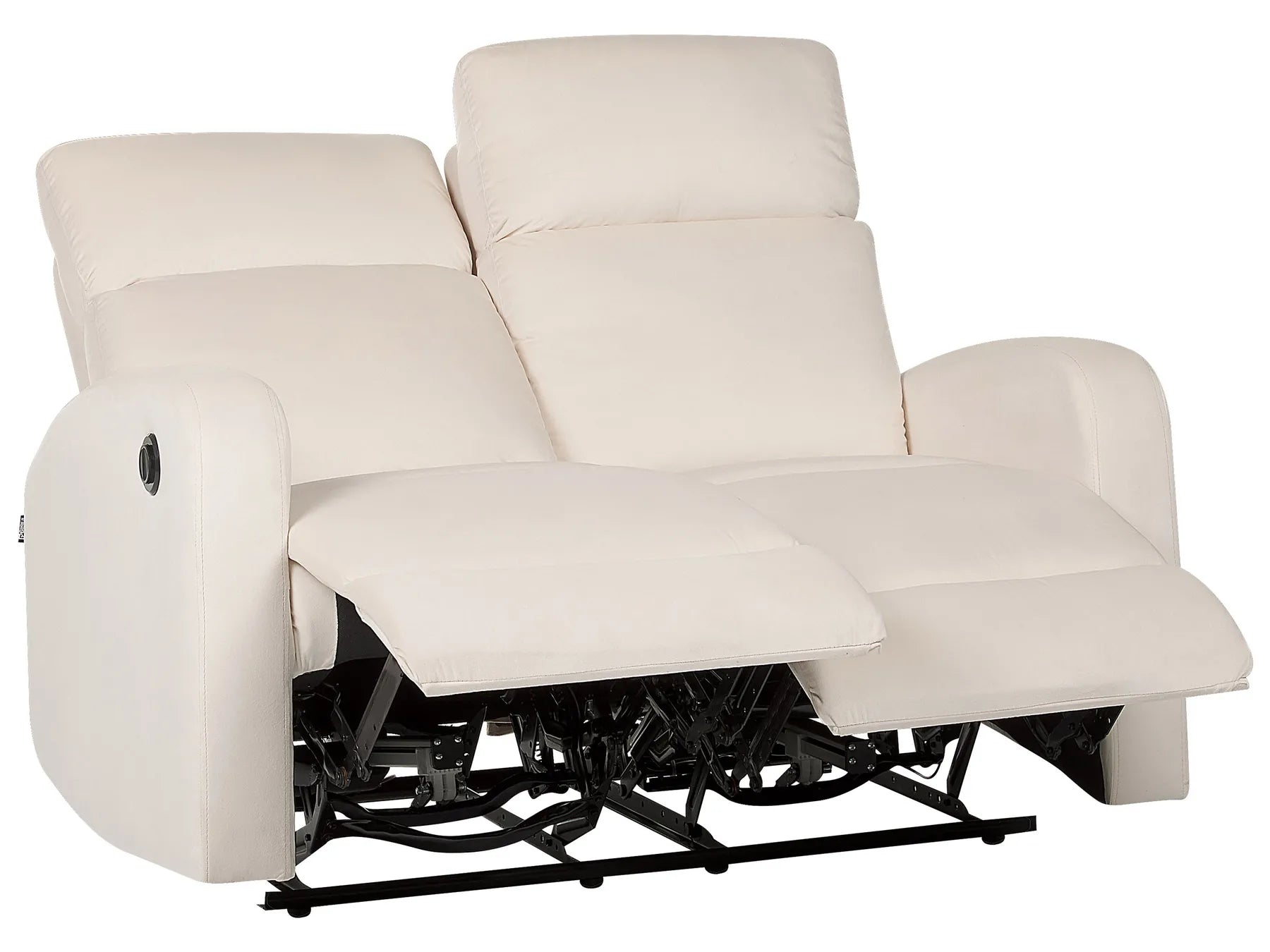 Electric Recliner Sofa 2 Seater VERDAL Velvet Off-White