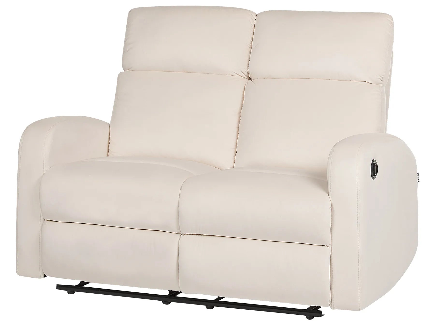 Electric Recliner Sofa 2 Seater VERDAL Velvet Off-White