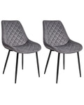 Set of 2 Dining Chairs MARIBEL Velvet Grey