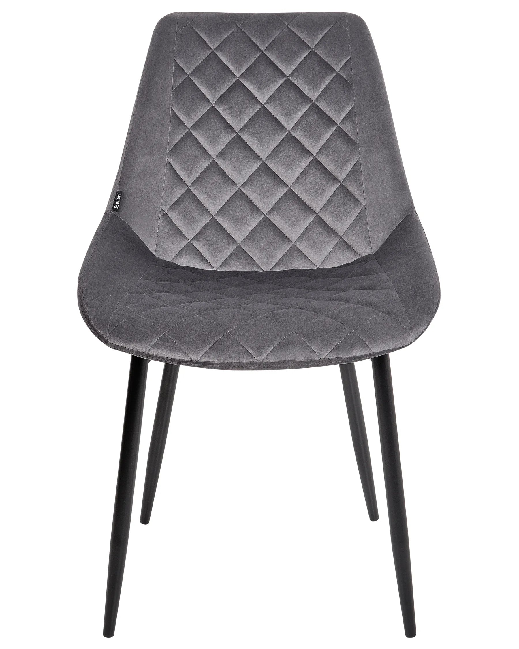 Set of 2 Dining Chairs MARIBEL Velvet Grey