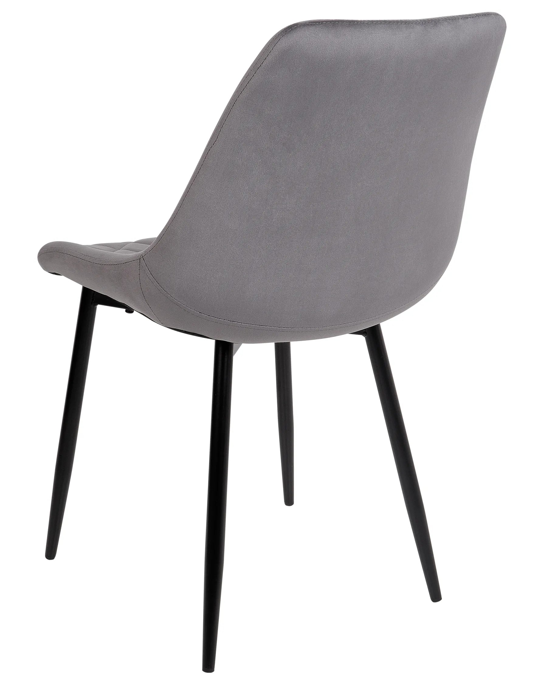 Set of 2 Dining Chairs MARIBEL Velvet Grey