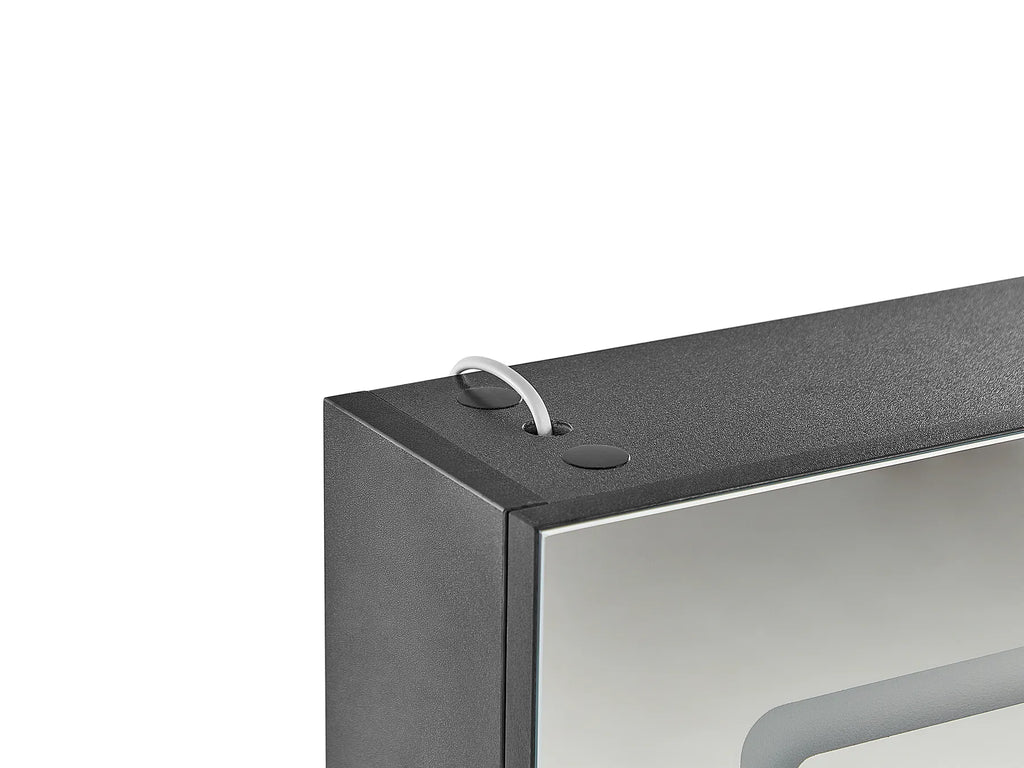 Bathroom Wall Mounted Mirror Cabinet LED CONDOR 40 cm 60 cm Black