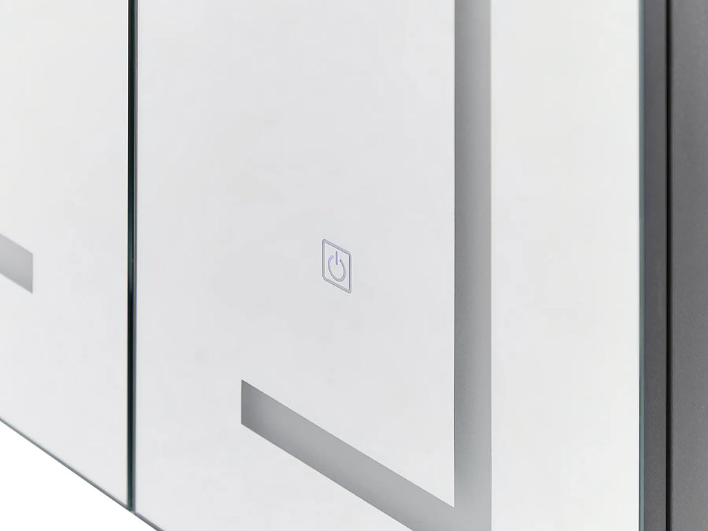 Bathroom Wall Mounted Mirror Cabinet LED MAZARREDO 60 cm 60 cm Black