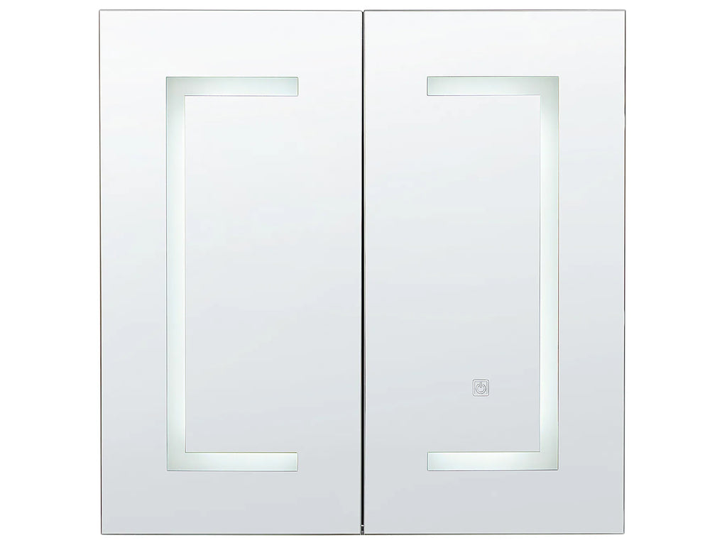 Bathroom Wall Mounted Mirror Cabinet LED MAZARREDO 60 cm 60 cm Black