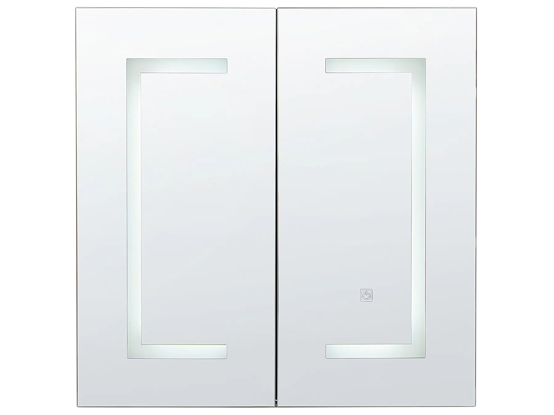 Bathroom Wall Mounted Mirror Cabinet LED MAZARREDO 60 cm 60 cm Black