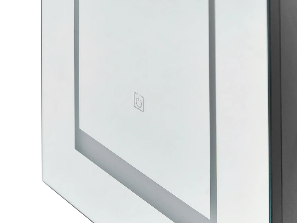 Bathroom Wall Mounted Mirror Cabinet LED MALASPINA 40 cm 60 cm Black