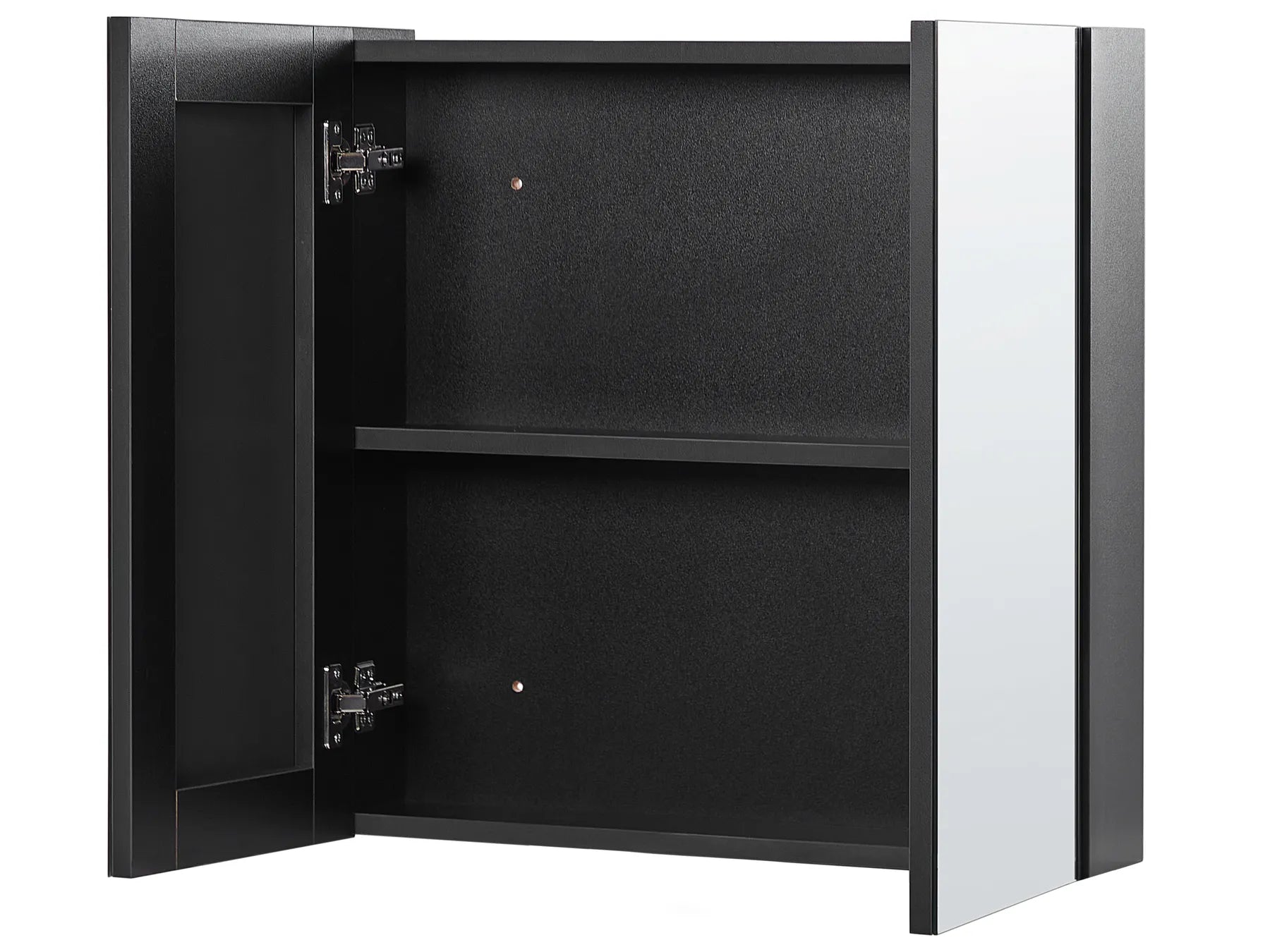 Bathroom Wall Mounted Mirror Cabinet NAVARRA 60 cm 60 cm Black