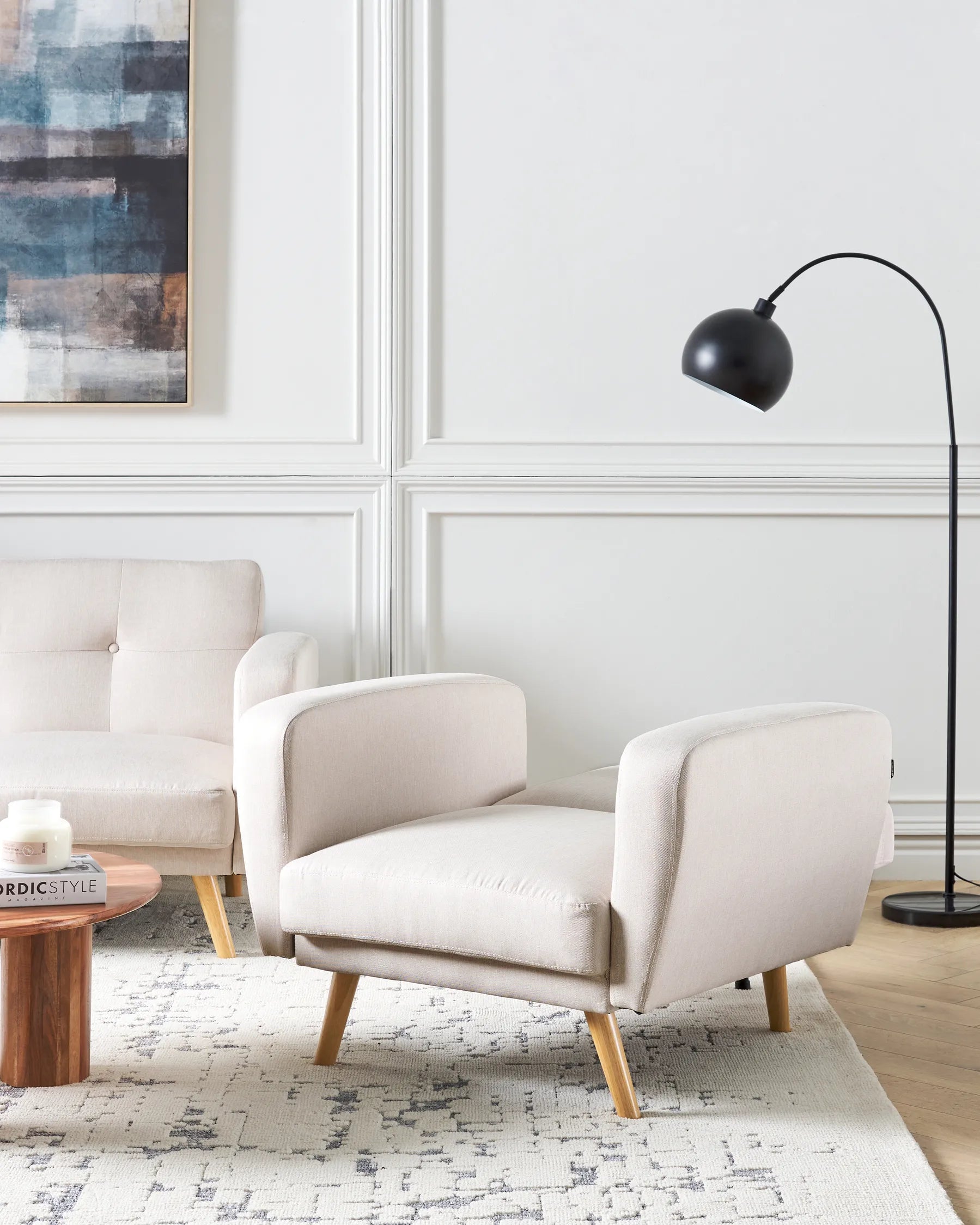 Armchair FLORLI Fabric Light Beige