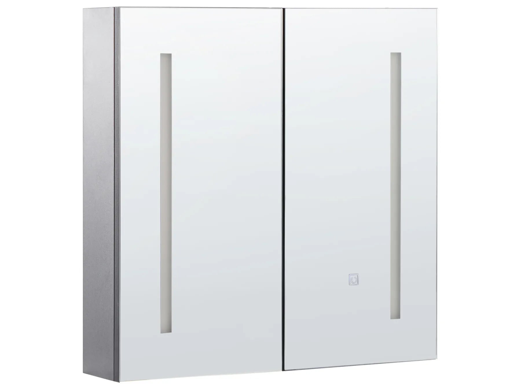 Bathroom Wall Mounted Mirror Cabinet LED CHABUNCO 60 cm 60 cm Black