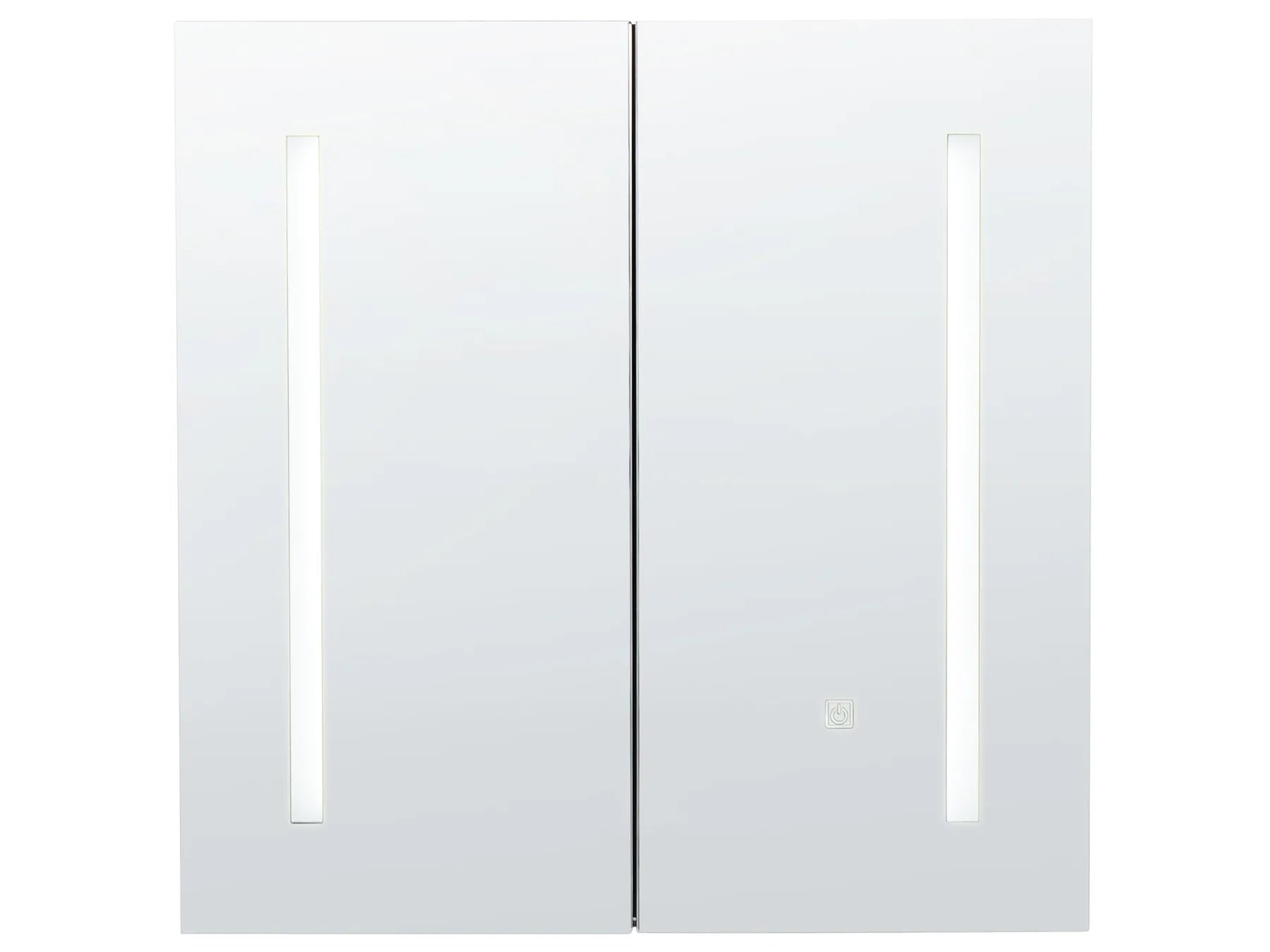 Bathroom Wall Mounted Mirror Cabinet LED CHABUNCO 60 cm 60 cm Black