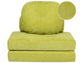 Single Sofa Bed OLDEN Corduroy Light Green