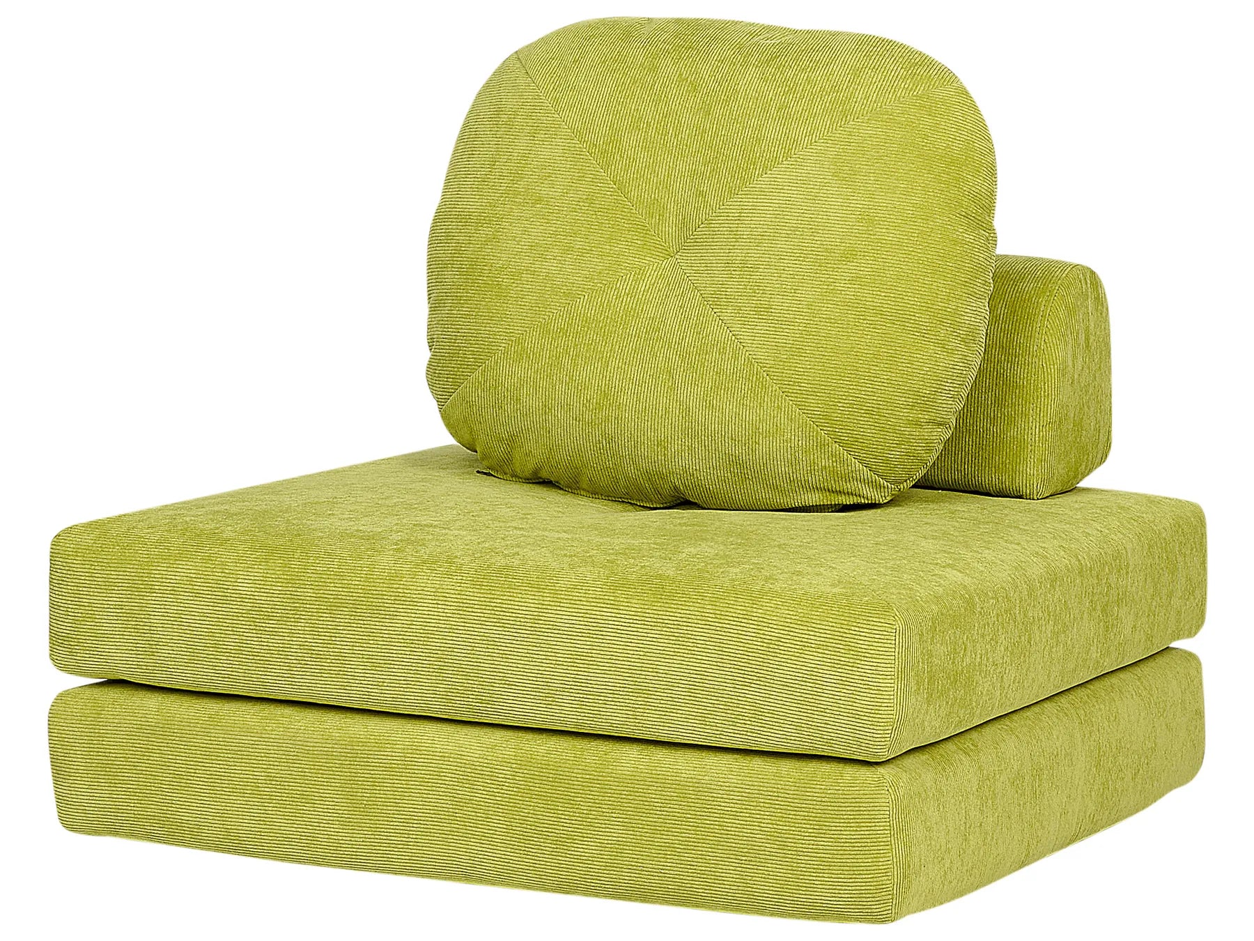 Single Sofa Bed OLDEN Corduroy Light Green