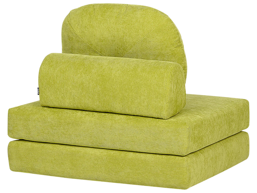 Single Sofa Bed OLDEN Corduroy Light Green