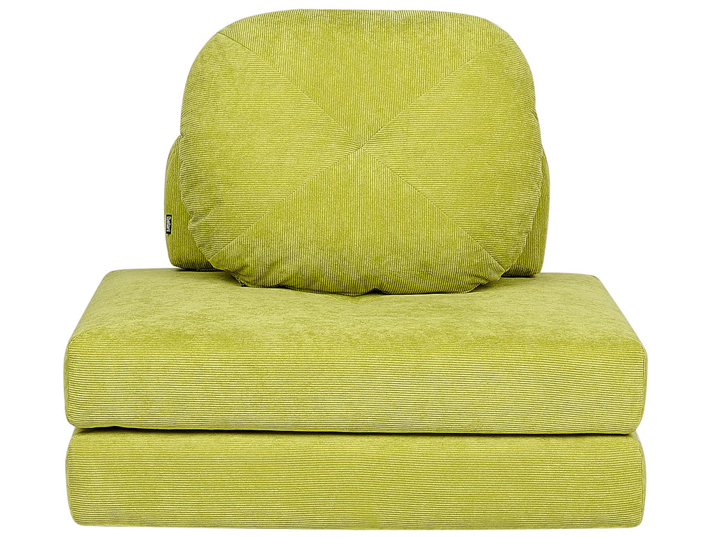 Single Sofa Bed OLDEN Corduroy Light Green