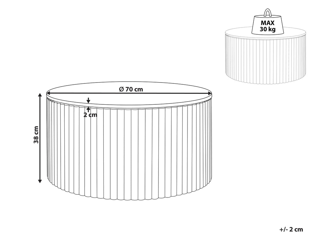 Coffee Table KIRKWOOD Mango Wood Black with Storage