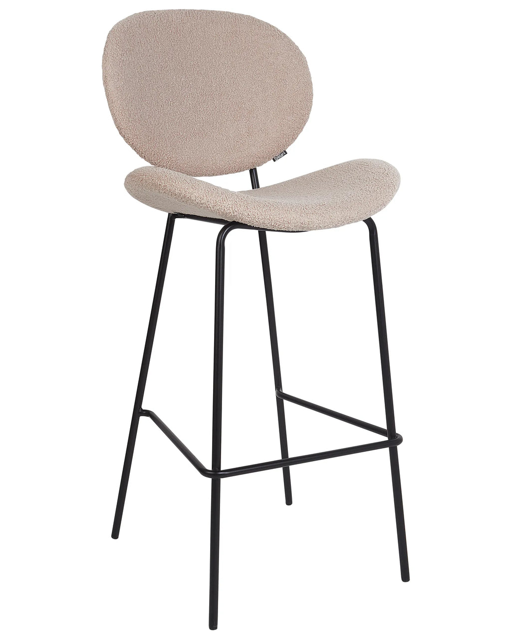 Set of 2 Bar Chairs LUANA Boucle Light Beige