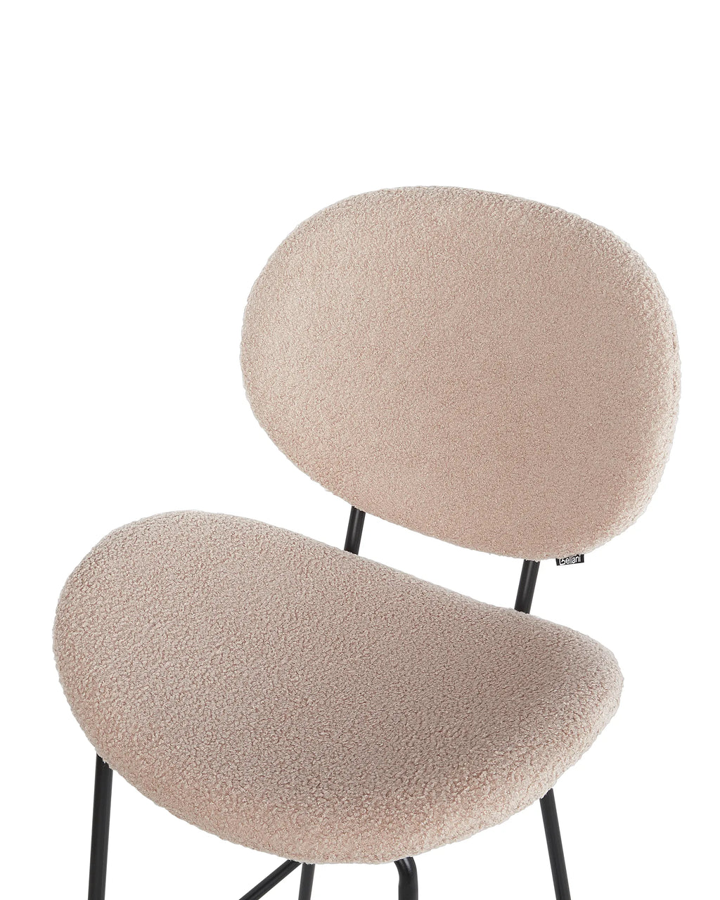Set of 2 Bar Chairs LUANA Boucle Light Beige