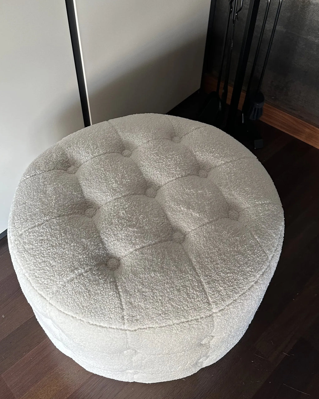Pouffe TAMPA Boucle White