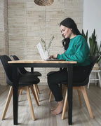 Dining Table HOUSTON Brown/ Black 120 cm 75 cm Wood