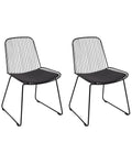 Set of 2 Dining Chairs PENSACOLA Metal Black